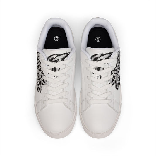 Low-Top Sneakers — "Silver Tongue" Graffiti Accent
