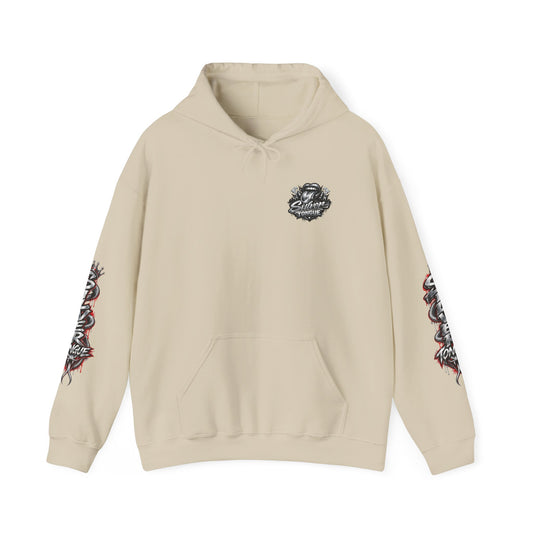 Silver Tongue Graphic Hoodie — Vintage Script Logo Pullover