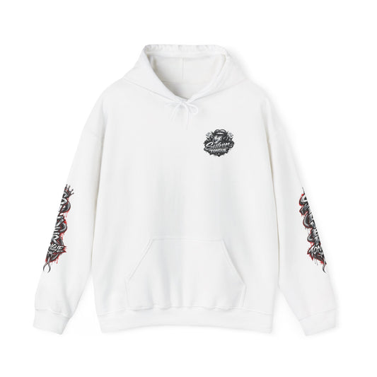 Silver Tongue Graphic Hoodie — Vintage Script Logo Pullover