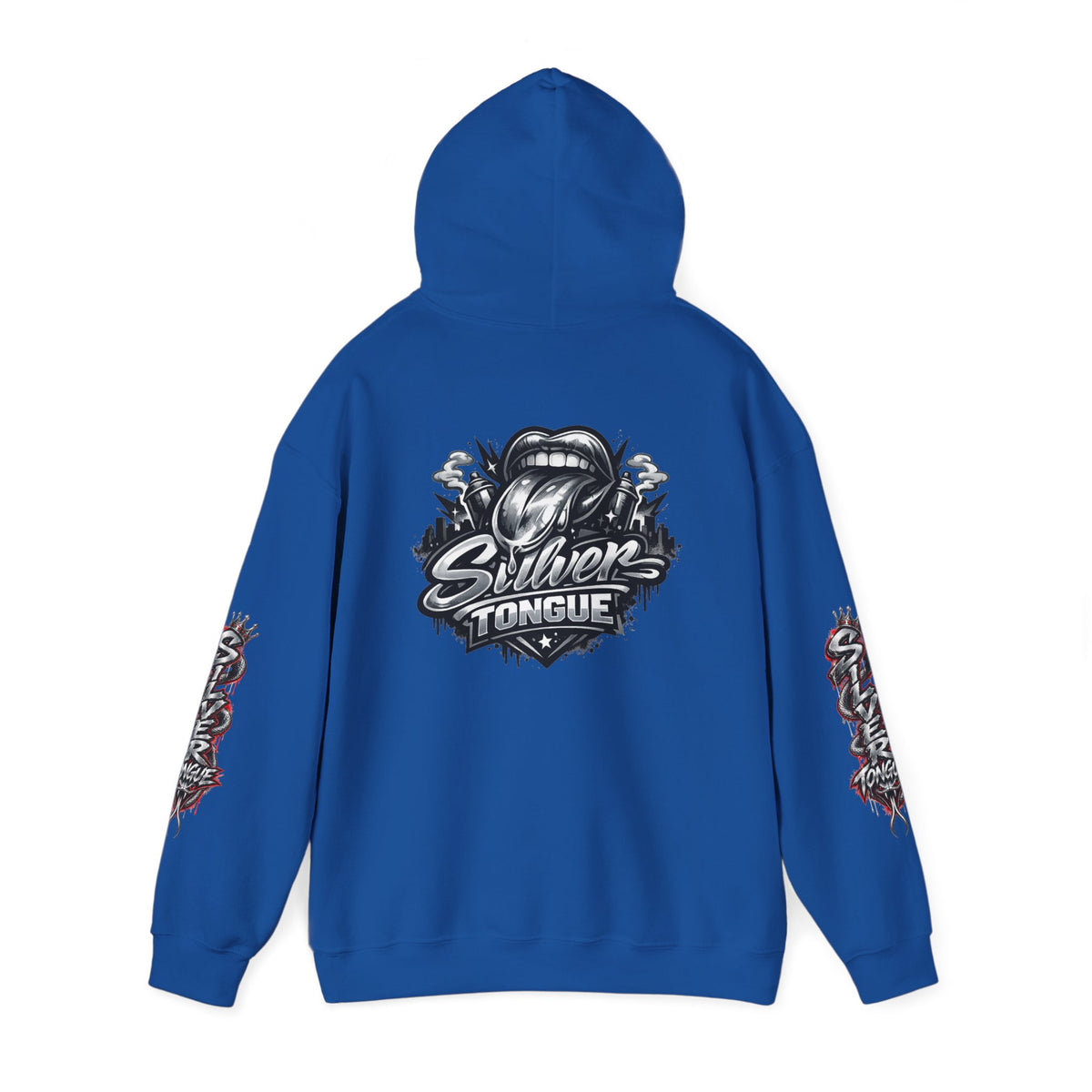 Silver Tongue Graphic Hoodie — Vintage Script Logo Pullover