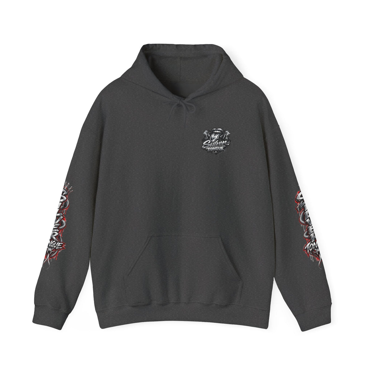 Silver Tongue Graphic Hoodie — Vintage Script Logo Pullover