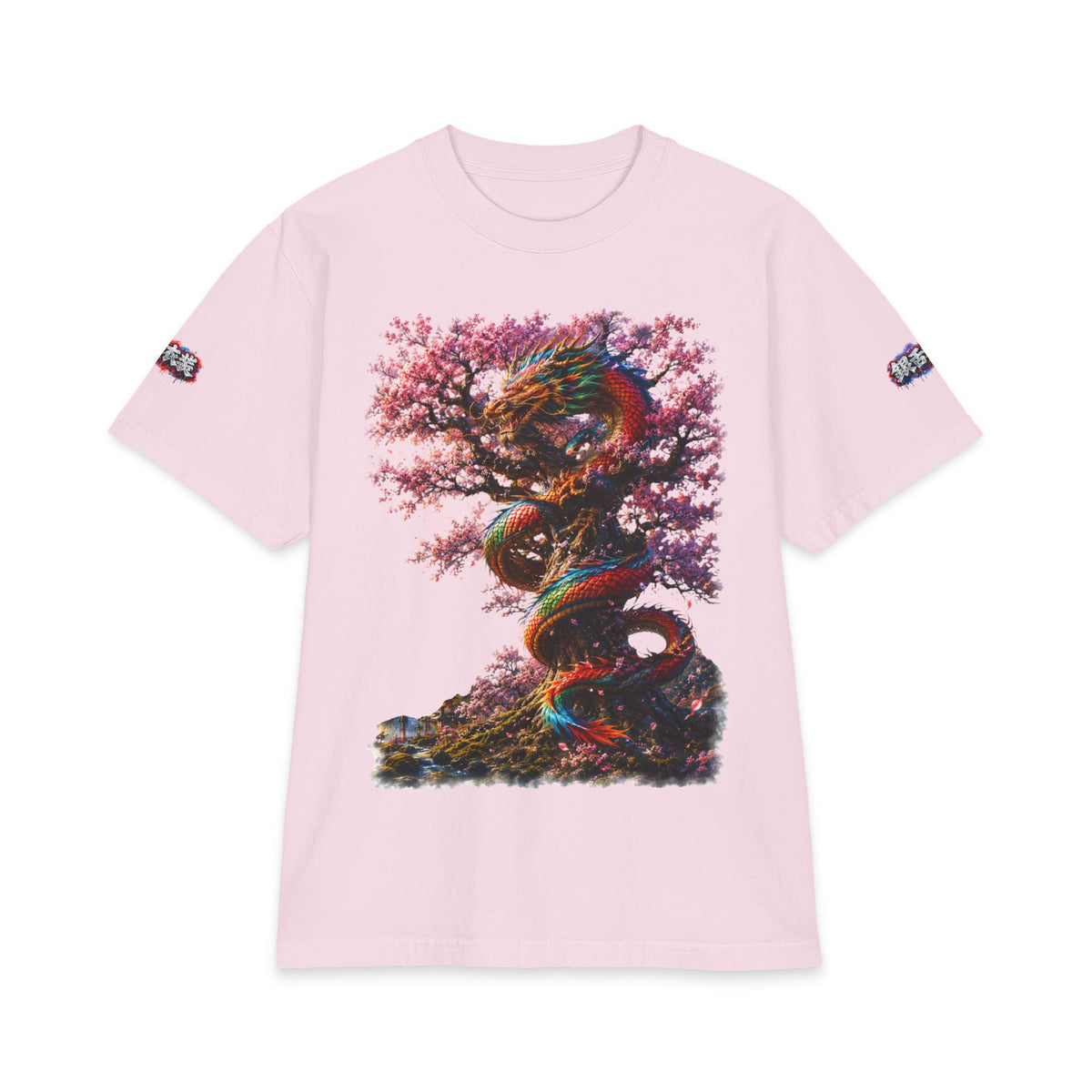 Dragon & Cherry Blossom T-Shirt — Vibrant Eastern Mythology Graphic Tee