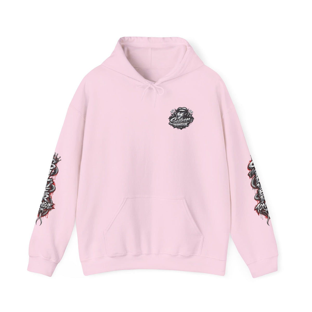 Silver Tongue Graphic Hoodie — Vintage Script Logo Pullover