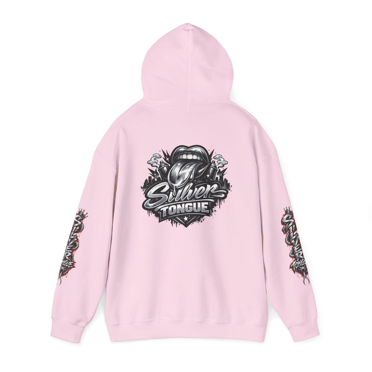Silver Tongue Graphic Hoodie — Vintage Script Logo Pullover