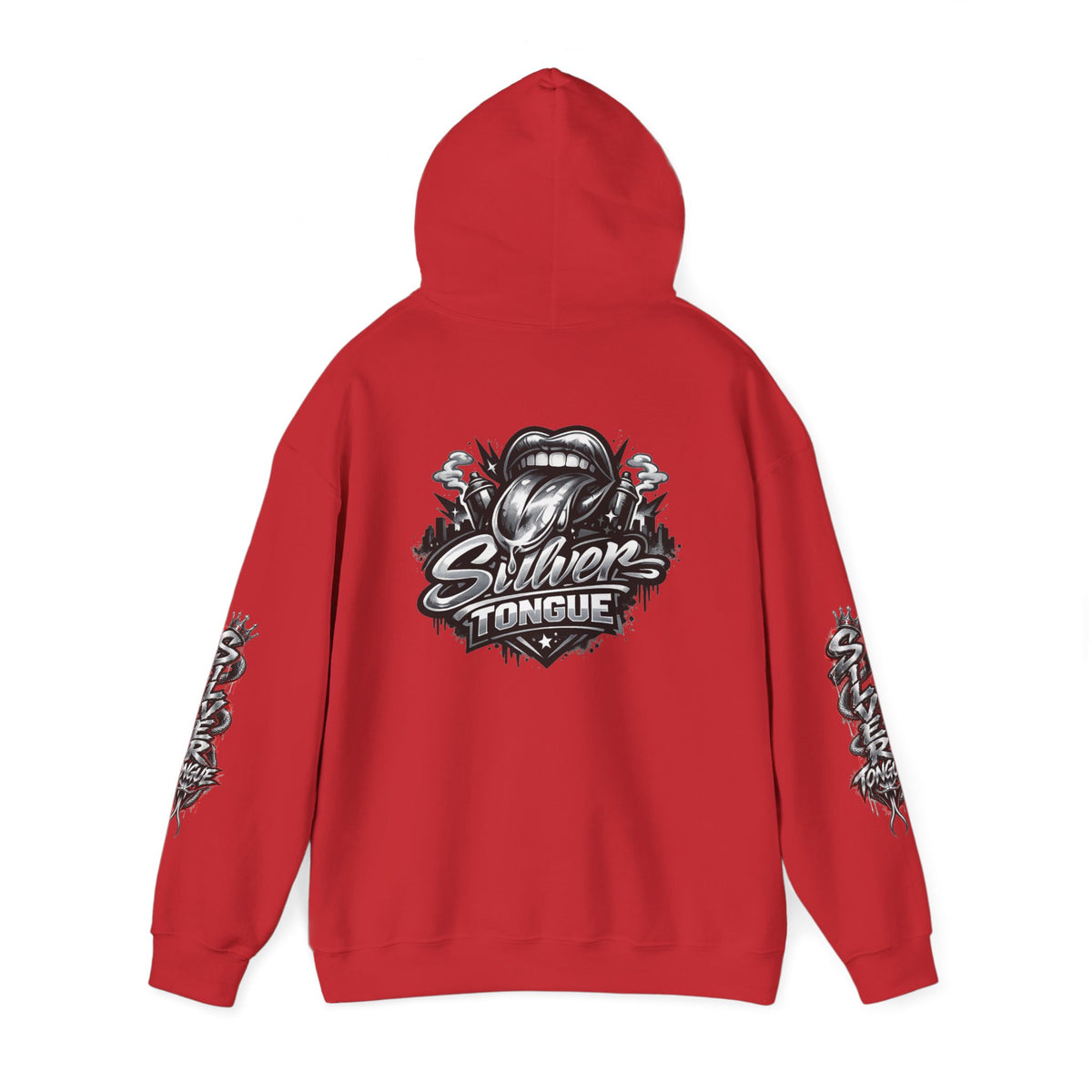 Silver Tongue Graphic Hoodie — Vintage Script Logo Pullover