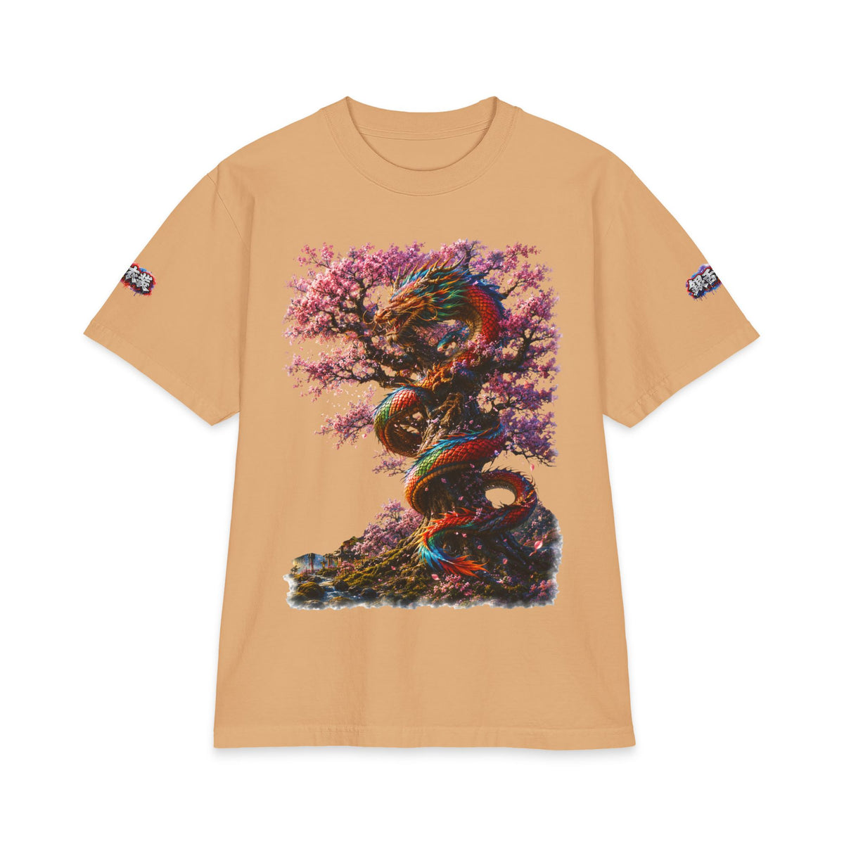 Dragon & Cherry Blossom T-Shirt — Vibrant Eastern Mythology Graphic Tee