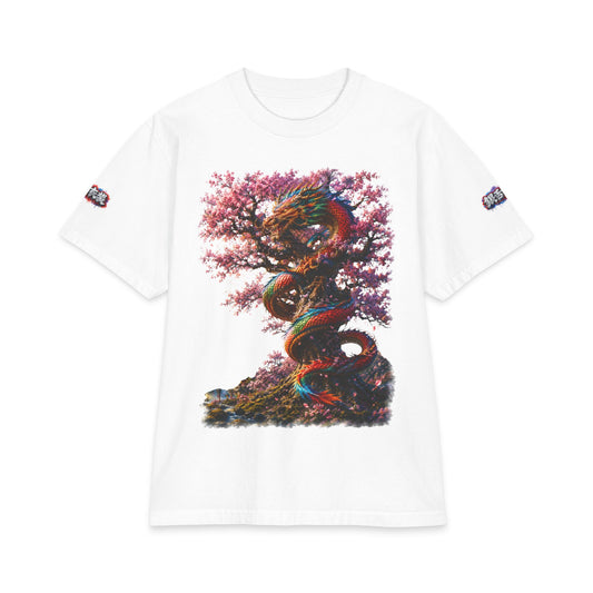 Dragon & Cherry Blossom T-Shirt — Vibrant Eastern Mythology Graphic Tee
