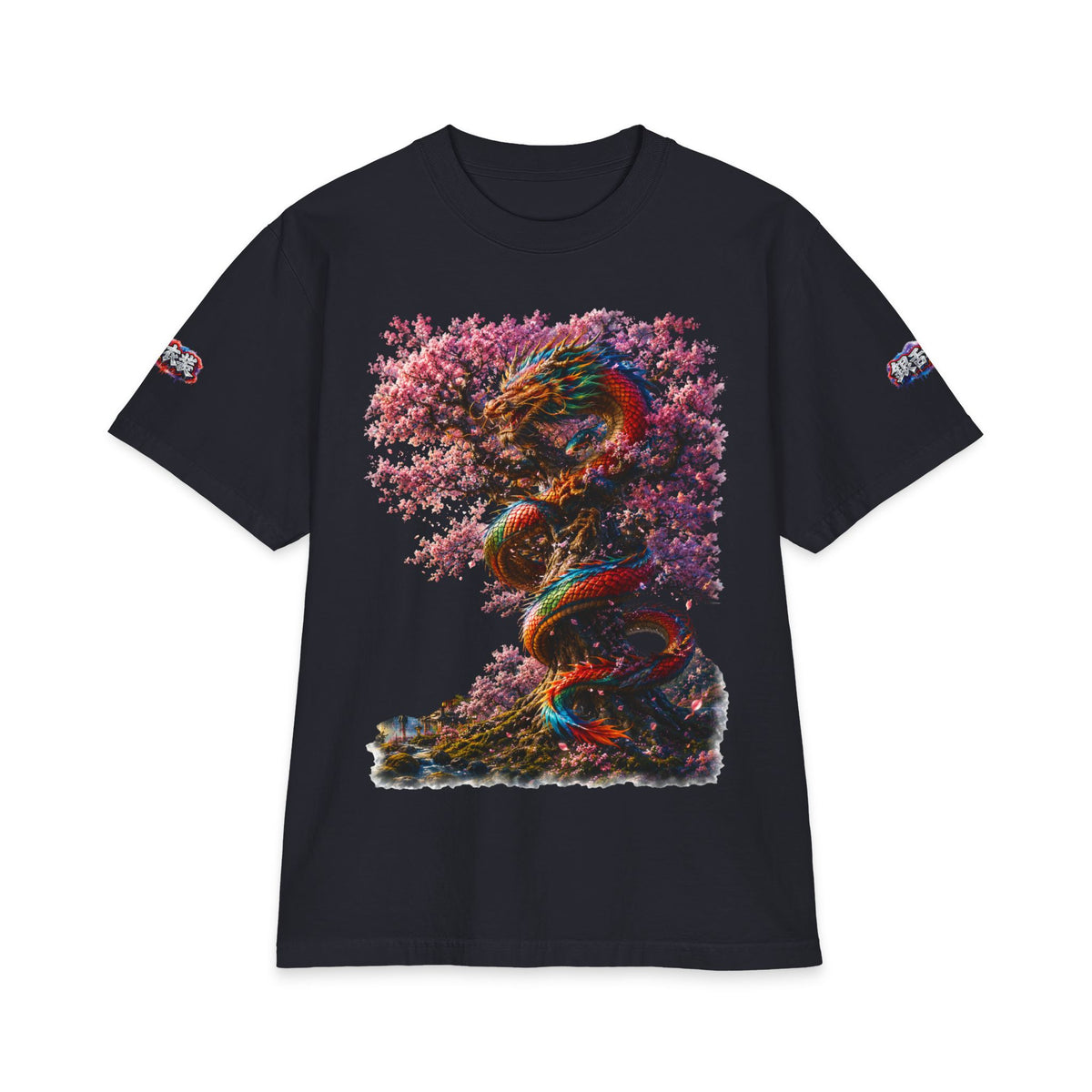 Dragon & Cherry Blossom T-Shirt — Vibrant Eastern Mythology Graphic Tee